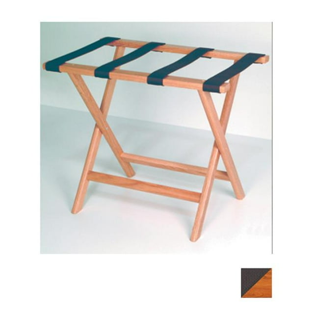 Wooden Mallet LR-LOBLK Deluxe Straight Leg Luggage Rack in Light Oak with Black Webbing