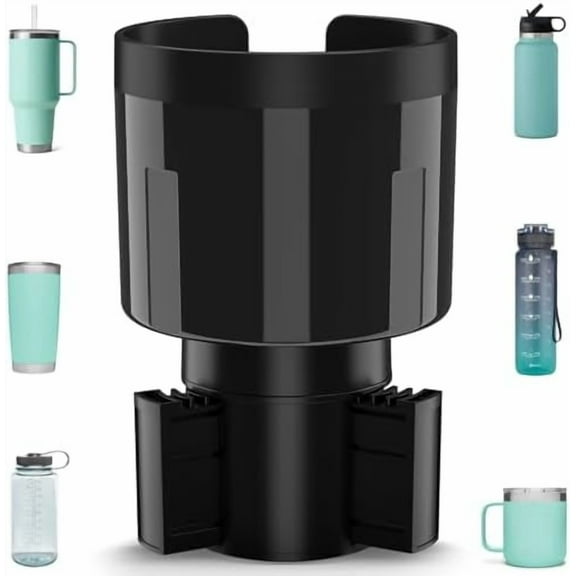 Car Cup Holder Expander Adapter with Offset Base, Cup Holder Extender for Car Compatible with Yeti 14/24/36oz, Hydro Flasks 32/40oz, Other Large Water Bottles and Mugs in 3.2"-4.0"