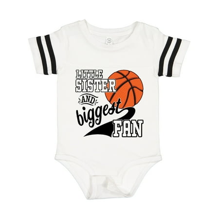 

Inktastic Little Sister and Biggest Fan- Basketball Player Gift Baby Girl Bodysuit