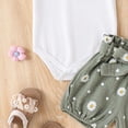 thumbnail image 7 of CAUYDY Toddler Girl Clothes Newborn Summer Fly Sleeve Romper & Cartoon Print Shorts & Bow Headband 3-Piece Set Outfit for Baby Infant Girls 6 9 12 18 Months (Sizes 6-12 Months,P5-Black), 7 of 7