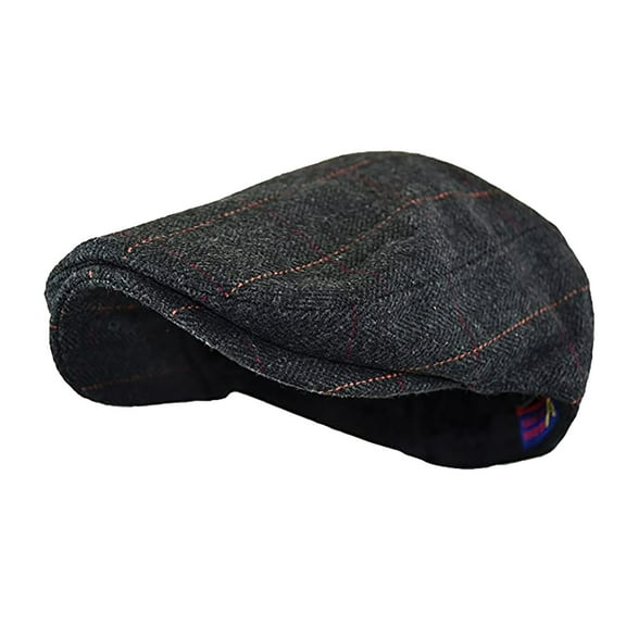 Penkiiy Men's Mesh Flat Cap Breathable Summer Newsboy Hat Beret Newsboy Hat for Driving Hunting Soft Plaid Retro Beret E