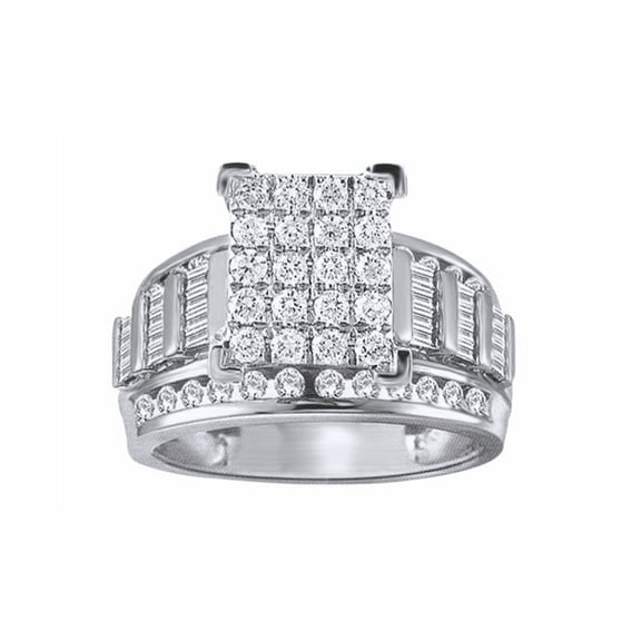 AFFY White Natural Diamond Invisible Ring In Solid Gold (0.5 Cttw)