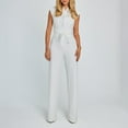 thumbnail image 4 of Summer Wide Leg Solid Color Scrunch Neck Sleeveless Rompers,Spring Women's New Slim Jumpsuit Pants, 4 of 8
