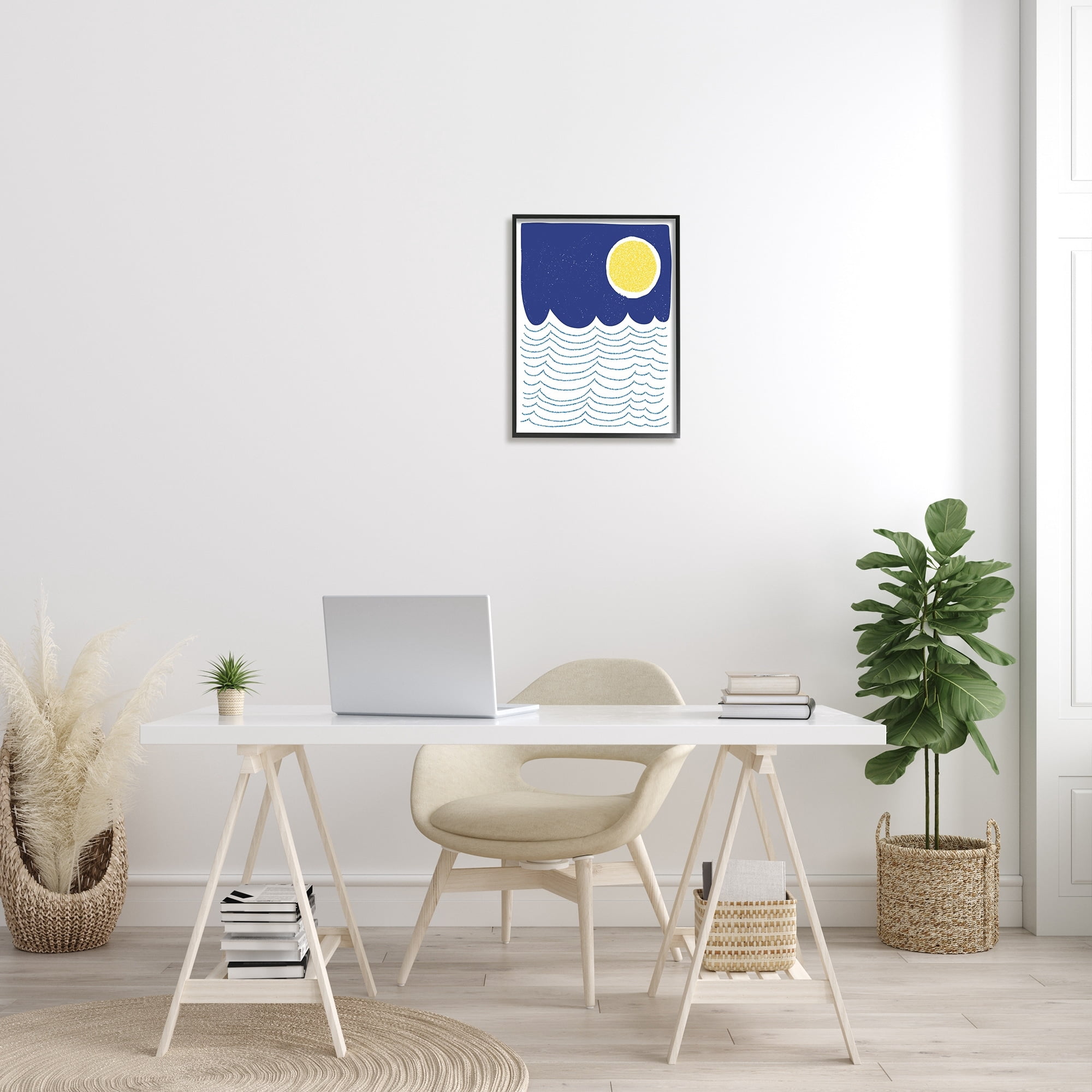 Stupell Industries Bold Summer Sun Nautical Abstract Striped Ocean Waves, 16 x 20, Design by Jen Bucheli