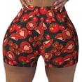 thumbnail image 2 of Gukieu Tomato Print Women's Sports Shorts, Elastic Waist High Stretch Running Yoga Gym Sweatpants-X-Large, 2 of 8