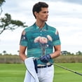 thumbnail image 4 of Daiia Flowers in Glass Vase Pattern Men’s Polo Shirts,Solid Deck Shirt,Classic Fit, Breathable Cotton Polo for Casual and Sport Wear-Small, 4 of 7