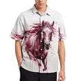 thumbnail image 3 of Camisas con estampado digital de animales y caballos para hombre, camisas hawaianas holgadas informales de manga corta para playa, blusas de gran tamaño para hombre, 3 of 5