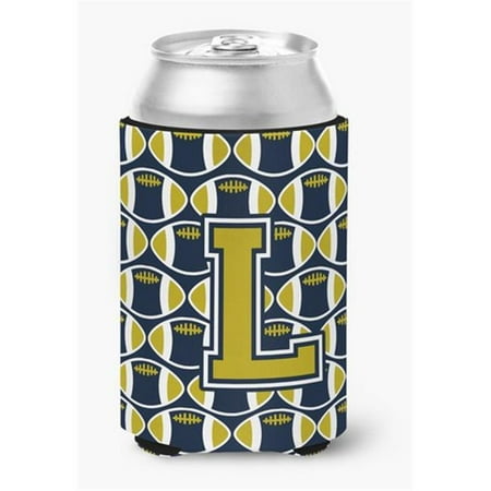 

Letter L Football Blue & Gold Can or Bottle Hugger 0.25 x 4 x 5.5 in.