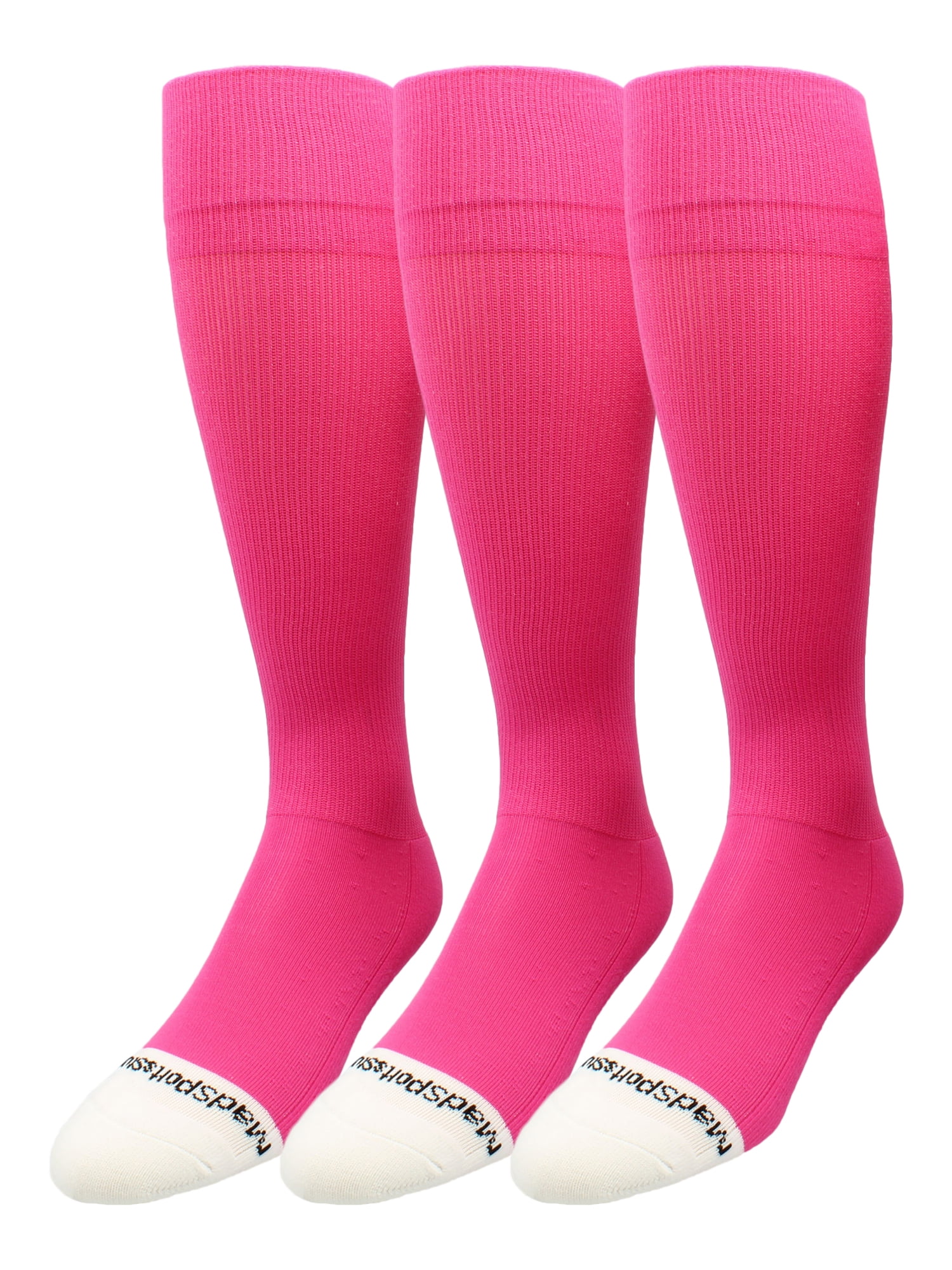 Pro Line Over the Calf Volleyball Socks (Neon Pink 3 Pack, Medium