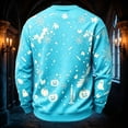 thumbnail image 4 of Mens Retro Fall Halloween Splatter Detail Graphic Cotton Blend Crewneck Sweatshirt Jack O Lantern Holiday Casual Long Sleeve Pullover Blue 3XL, 4 of 4