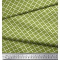 thumbnail image 2 of Soimoi Green polyester Crepe Fabric Quaterfoil Damask Print Fabric by the Yard 42 Inch Wide, 2 of 3