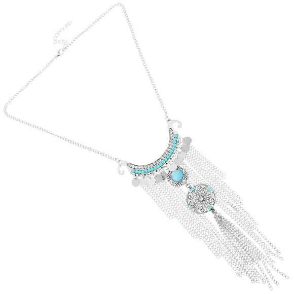WHAMVOX 1Pcs Women Metal Pendant Necklace with Tassel Shape for Sweaters and Dresses