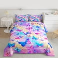 thumbnail image 2 of Manfei Kids Children Flying Butterflies 3 Pieces Queen Comforter Set,Dreamy Princess Ultra Soft Bedding Sets,Abstract Gradient Bedding Comforter Set Breathable,Ultra Soft Home Decor,Reversible, 2 of 8
