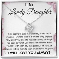 To My Daughter | Gift for Daughter from Mom | Birthday | Graduation | Christmas Present | Daughter Necklace | Mother Daughter Gifts, Anniversary Gift, . Necklace Jewelry With Meaningful Messages S