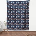 thumbnail image 4 of East Fabric by the Yard, Floral Theme Japanese Flowers Colorful Abstract Background with Blossom, Decorative Upholstery Fabric for Chairs & Home Accents, Night Blue Multicolor by Ambesonne, 4 of 5