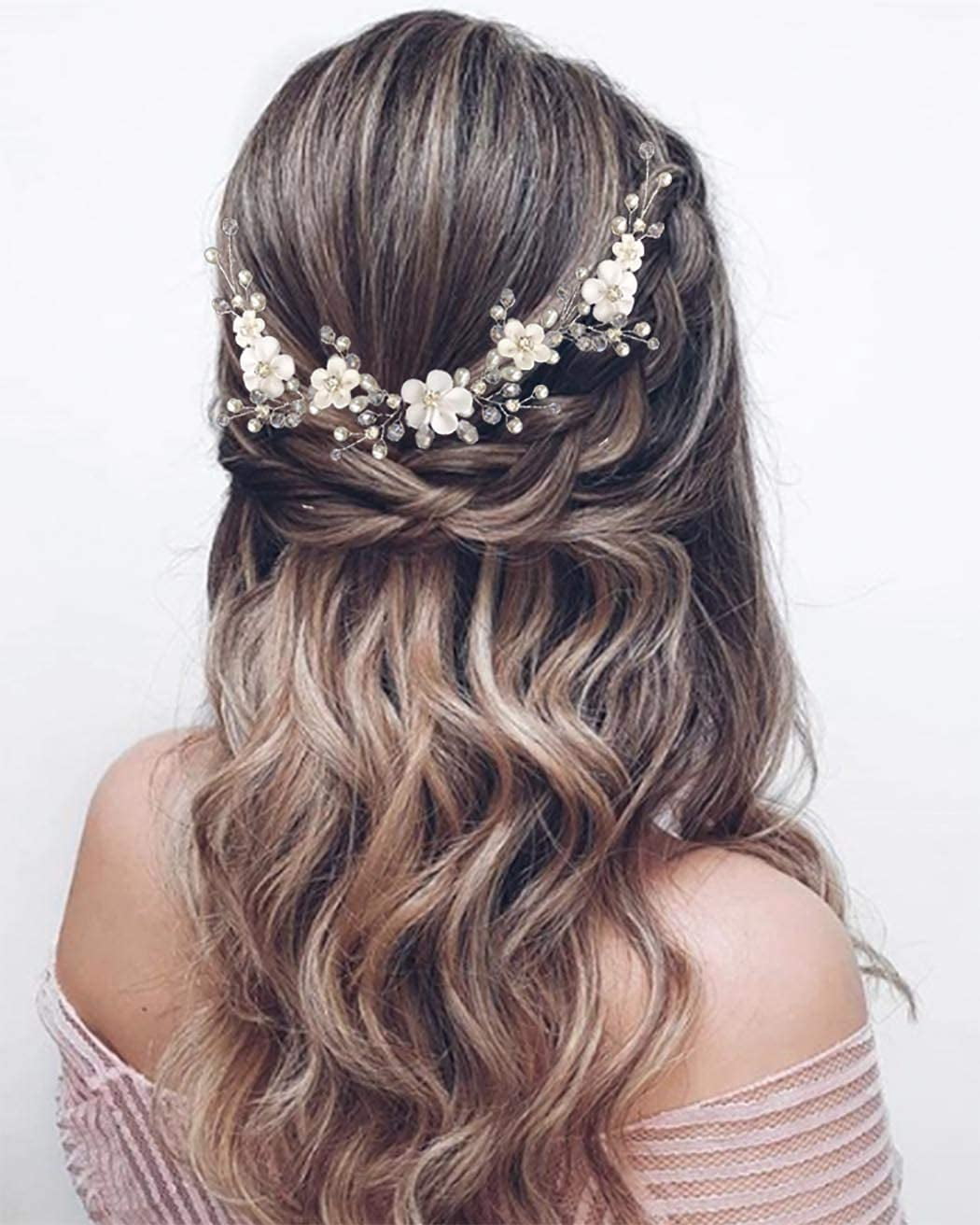 1 Paquete De Diadema De Boda Nupcial Con Perlas De Cristal | Meses Sin