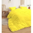 thumbnail image 4 of DNG Creations 5 Piece White Pom Pom Duvet Cover with Zipper Closure, 100% Egyptian Cotton, 800 Thread Cotton ( California King - Solid Yellow ), 4 of 5
