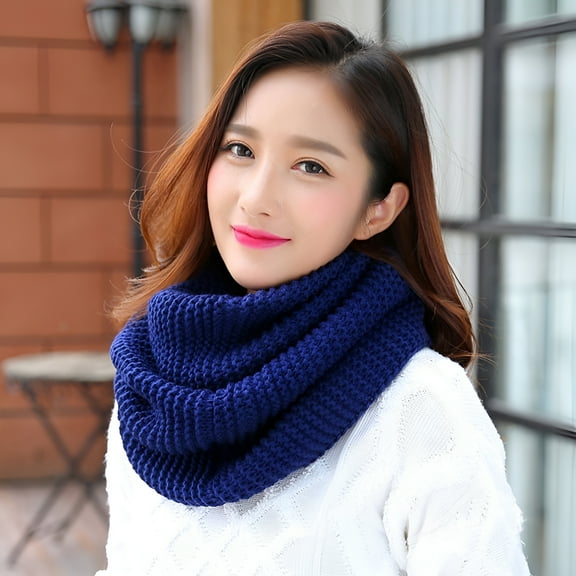 TELOLY Women Winter Solid Color Warm Circle Infinity Knitting Cowl Neck Scarf