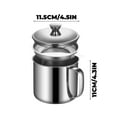 thumbnail image 3 of Grease Container for Bacon Fat Cooking Oil Keeper with Strainer & Lid, Stainless Steel Fryer Pot, Easy Grip Handle Kitchen Reusable Oil Storage 37 oz, 3 of 6