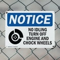 thumbnail image 5 of (2 Pack) No Idling Turn Off Engine And Chock Wheels OSHA Notice Sign 24 Inch X 18 Inch Plastic Sign, Weather Resistant, UV Protected for Workplace, Business, and Construction Site, Made, 5 of 8