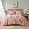 thumbnail image 2 of Regency Heights Queen Size Comforter Set, 9-Piece Blush Bed in a Bag, Floral Comforter Bedding Set with Comforter, Flat Sheets, Fitted Sheets with Side Pockets, 2 of 10