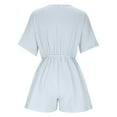 thumbnail image 5 of Bosfbaoi Jumpsuits For WomenV-Neck Wrap Front Elastic Waist Flowy Short Jumpsuit Beach Vacation Overalls, 5 of 9