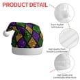 thumbnail image 4 of KLL Christmas Hats for Adults Plush Mardi Gras Shiny Green Purple Print Santa Hat Xmas Fluffy Santa Claus Hat for Women Men, 4 of 6