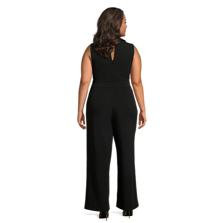 Plus size black sleeveless jumpsuit cheap