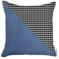 thumbnail image 2 of Bohemian Handmade Decorative Throw Pillow Houndstooth Jacquard 18" x 18" Blue Square Pillowcase for Couch, Bedding, 2 of 8