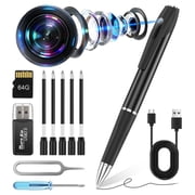 Mini Camera Pen Portable 1080P 64GB Memory Card USB Rechargeable Long Standby,Perfect for Office, Meeting & Home Monitoring