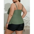 thumbnail image 4 of a.Jesdani Women Plus Size Tankini Swimsuits Tummy Control Two Piece Bathing Suit Ruffled Flounce Swimwear with Shorts 0X-5X, 4 of 6