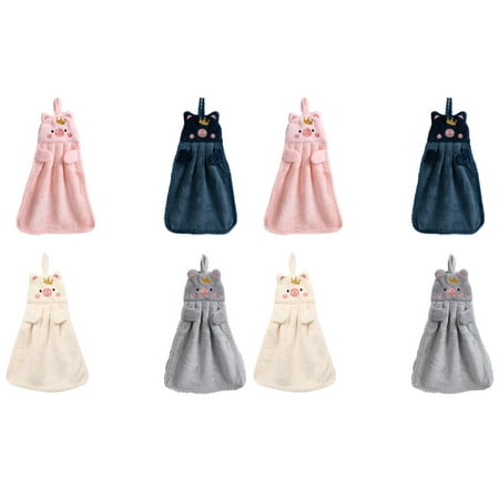 

Etereauty Hand Towels Hanging Towel Kitchen Towels Wipe Wash Cloth Dish Fleece Water Bathroom Kitchen Household Absorbent Bow