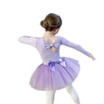 thumbnail image 2 of LYMAYTER Ballet Leotards for Girls Long Sleeve Leotard Glitter Tutu Skirt Cute Ballet Practice Set 3-11Y, 2 of 8