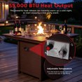 thumbnail image 3 of CostaElm 42'' Outdoor Fire Pit Table, 55,000 BTU Gas Propane Fire Pit Table with Tempered Wind Guards & Removable Cover Lid for Outside Patio, All-Weather HDPE Material, Dark Brown, 3 of 8