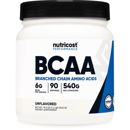 Nutricost BCAA Powder 2:1:1 (Unflavored) 90 Servings - Gluten Free & Non-GMO Supplement