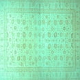 thumbnail image 1 of Ahgly Company Indoor Square Oriental Turquoise Blue Traditional Area Rugs, 8' Square, 1 of 4