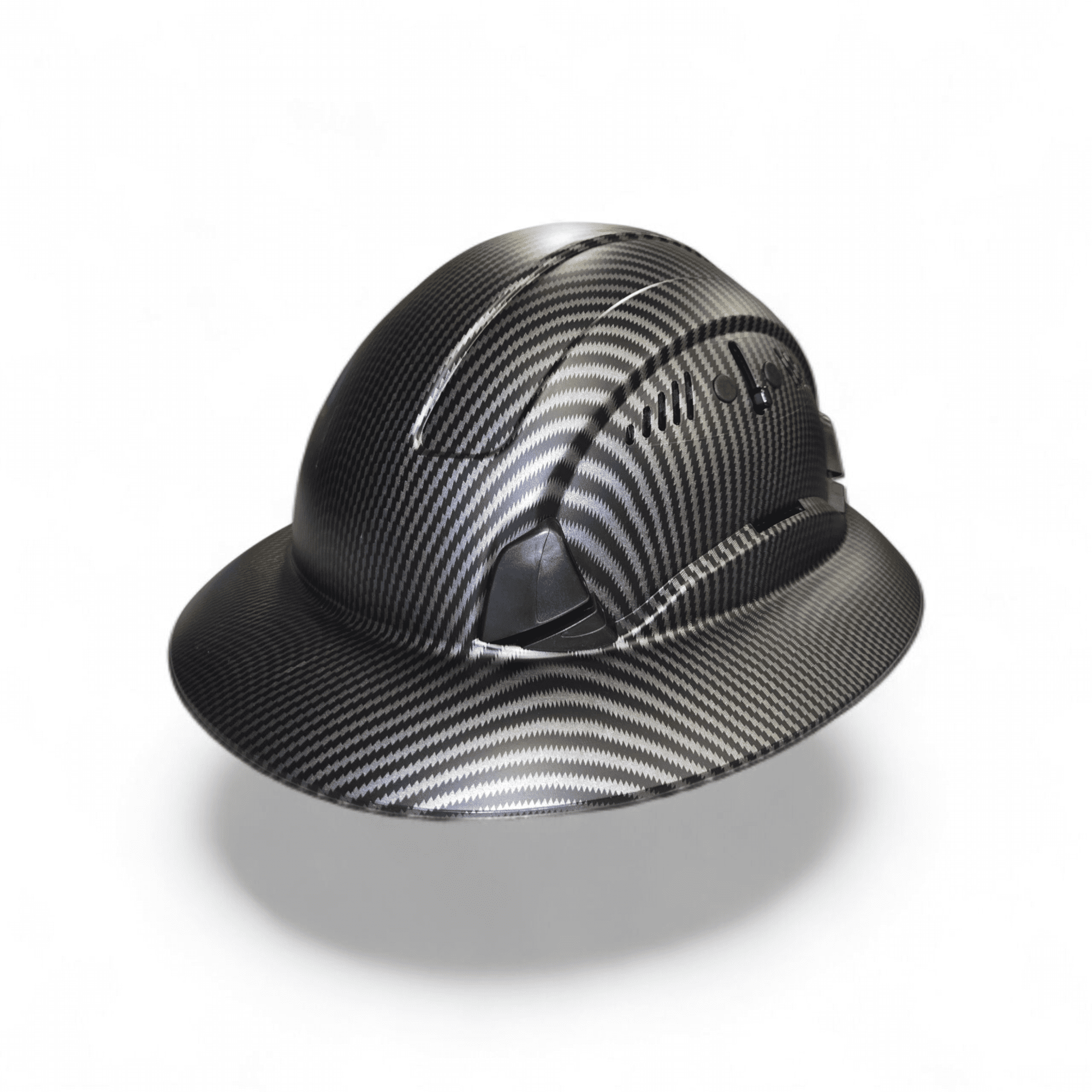 HDPE Hydro Dipped  Black/Silver Full Brim Hard Hat with Fas-trac Suspension