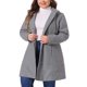 thumbnail image 1 of GRACE & GRANDEUR Abrigo Elegante de Manga Larga con Capucha Desmontable para Mujeres Talla Grande 1X Gris, 1 of 6