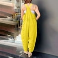 thumbnail image 4 of pstuiky Wide Leg Jumpsuits for Women Dressy Solid Color Sleeveless V-Neck Casual Romper with Pockets Casual Loose Adjustable Straps Women Overalls Trendy Summer Outfits Clothes, 4 of 7