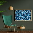 thumbnail image 2 of Modern Wall Art with Frame, Fashion Triangles Hexagons and Geometrical Shapes in Blue and White Colors Image, Printed Fabric Poster for Bathroom Living Room, 35" x 23", Multicolor, by Ambesonne, 2 of 2