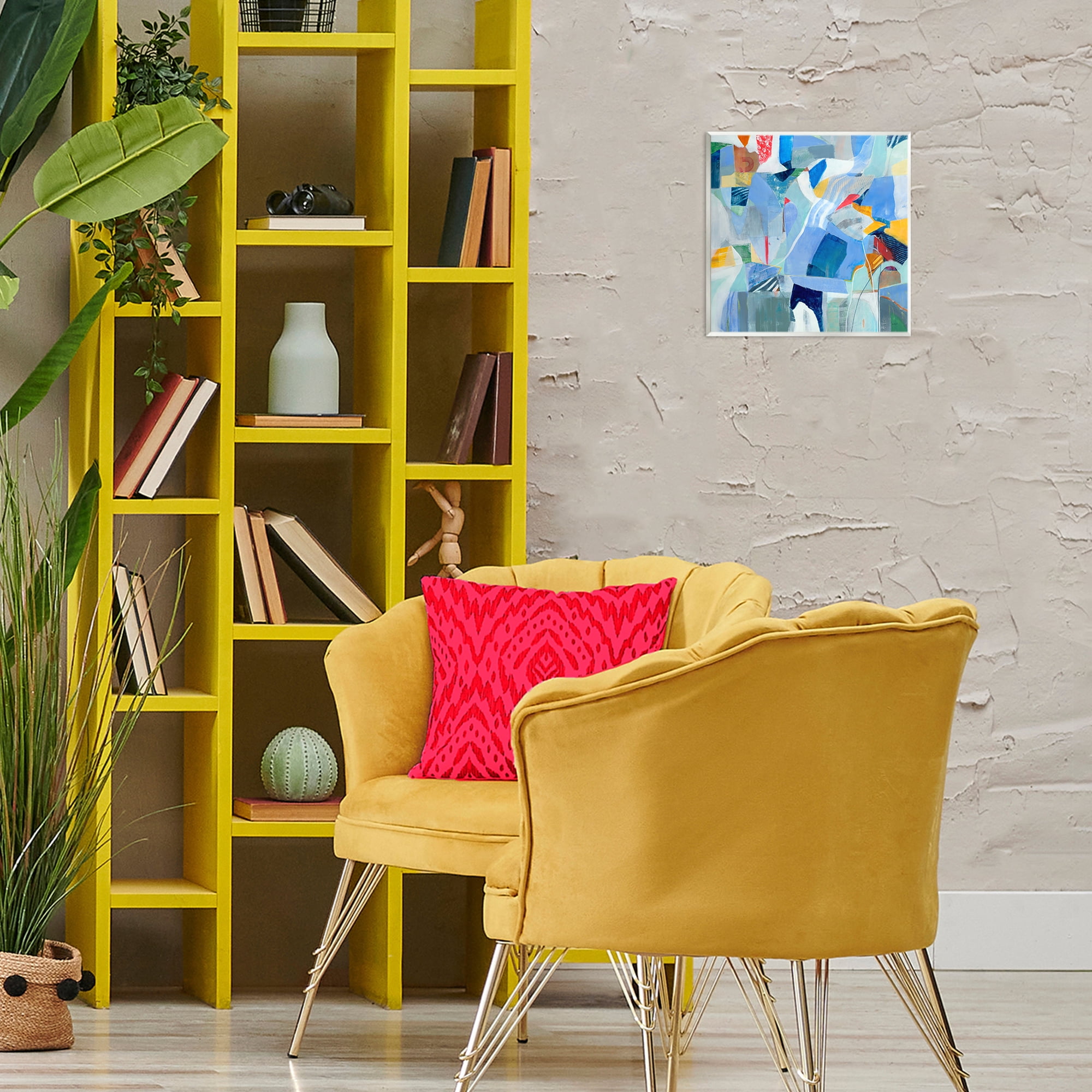 Stupell Industries Chaotic Blue Composition Abstract Painting Unframed Art Print Wall Art, 12 x 12