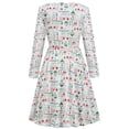 thumbnail image 4 of Robe Décontractée Imprimée de Noël pour Femmes, Col Rond, Manches Longues, 4 of 7