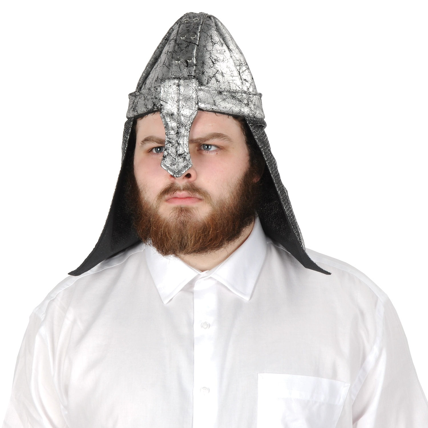 Pack of 6 Halloween Silver Medieval Black Knight Helmet Costume 15.25