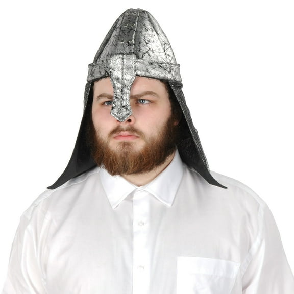 Beistle Pack of 6 Halloween Silver Medieval Black Knight Helmet Costume 15.25”
