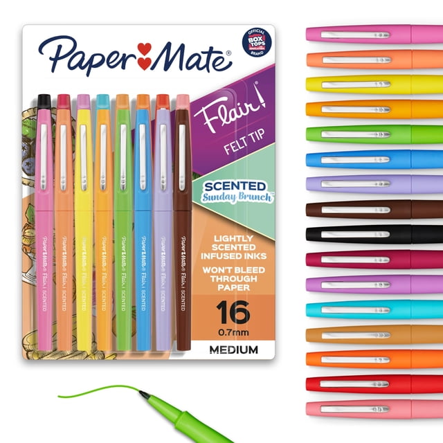Bolígrafos con punta de fieltro Paper Mate Flair Sunday Brunch, 16 unidades