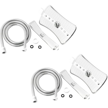 Shower Spray Jets - AKDY SH0040 185 Nozzles 3-Way Multi-Function Setting Rainfall Jet Dual Shower Head Combo Set with Handheld Spray, Chrome White, 2 pack
