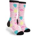 thumbnail image 1 of Unisex Novelty Cotton Crazy Crew Socks - Pink Flamingo Socks, 1 of 5