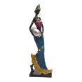 thumbnail image 3 of Escultura de arte africano, estatua de resina, centro de mesa, vintage, coleccionable, africana vestido azul, 3 of 7
