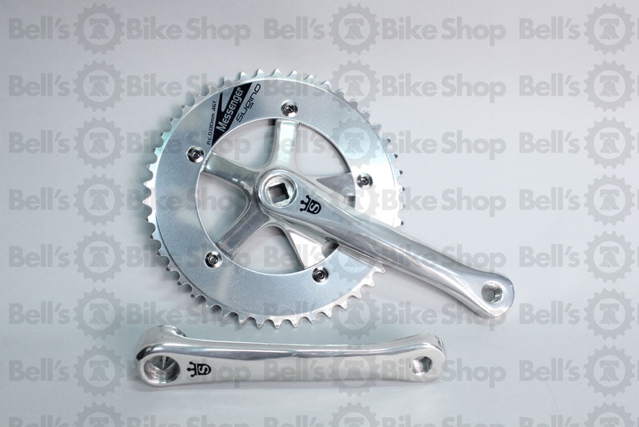 Fixed gear Single Speed Track Cranks Crankset 170mm 46t Silver Black