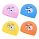 thumbnail image 5 of 2 juegos de gorros de natación para niños gorros de natación de poliéster elástico para niños y niñas de 1 a 8 años rosa amarillo, 5 of 5
